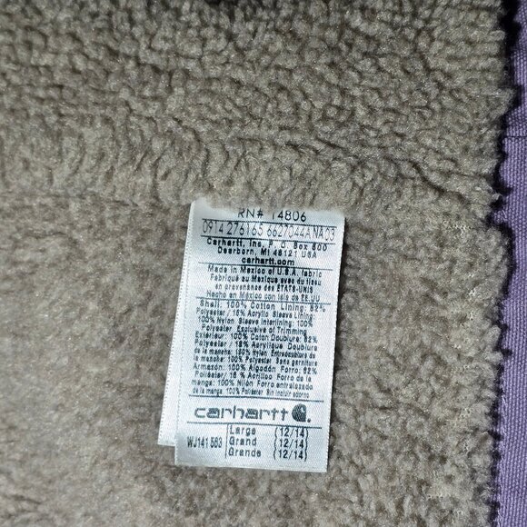 Carhartt WJ141 -563- Purple Sage insulated zip-up hoodie jacket women L lavander - Picture 7 of 10